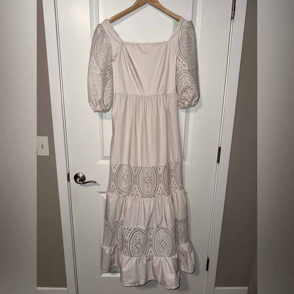 Shabby Chic Cream Lace Dress NWT Peasant Prairie Bohemian
